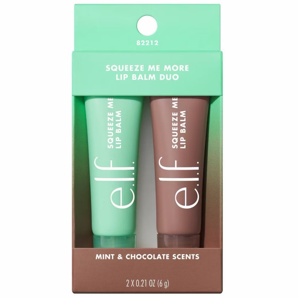 e.l.f. 2PC! Squeeze Me More Lip Balm Duo, Mint🍃/Chocolate🍫 BNIB!